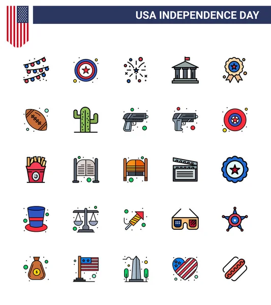 Iconos Creativos Los Signos Modernos Independencia Julio Símbolos Medalla Independiente — Vector de stock