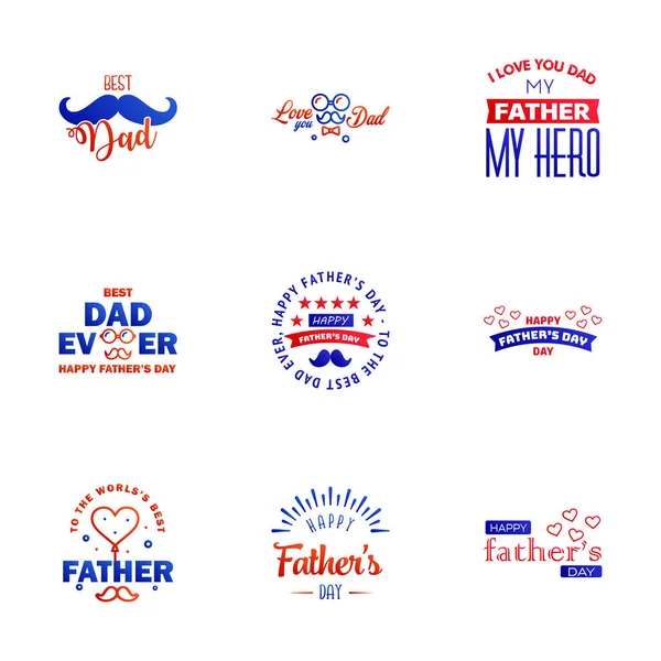 Love You Papa Card Design Happy Fathers Day Typography Collection — Stockový vektor