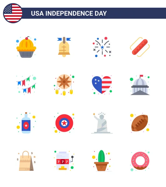 Creative Usa Icons Modern Independence Signs 4Th July Σύμβολα Των — Διανυσματικό Αρχείο