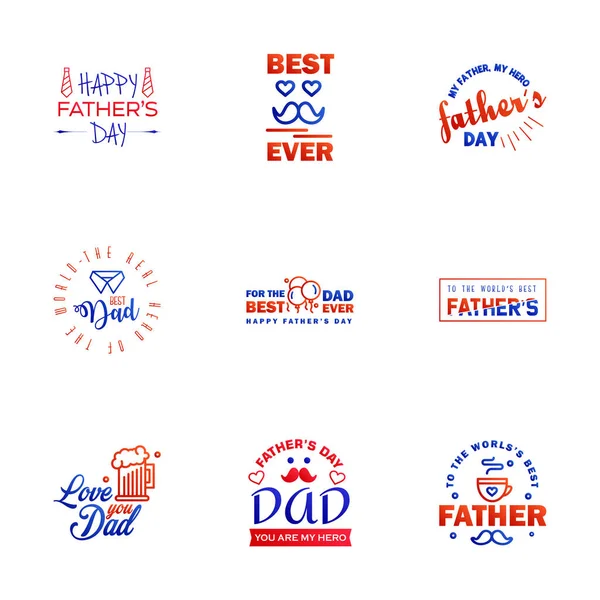 Love You Papa Card Design Happy Fathers Day Typografi Collection — Stock vektor