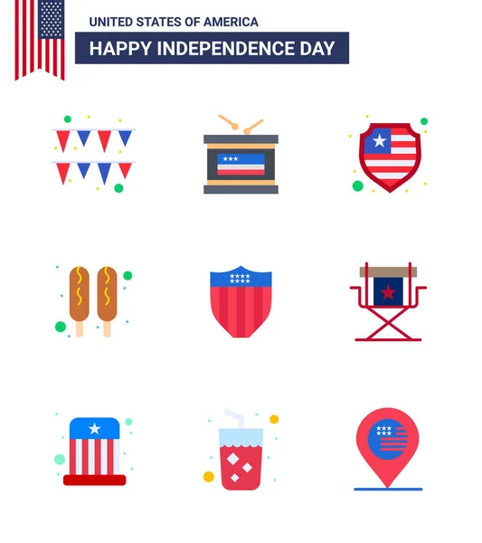 Creative Usa Icons Modern Independence Signs 4Th July Symbols Chair — Stock Vector