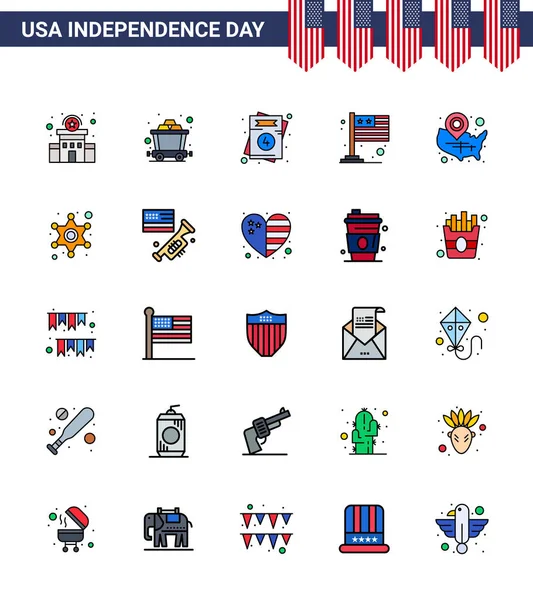 파일로 Usa Independence Day Symbols Usa Map Love Usa Flag — 스톡 벡터