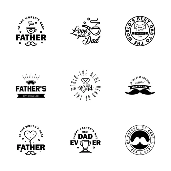 Love You Papa Card Design Happy Fathers Day Typography Collection — Vector de stock