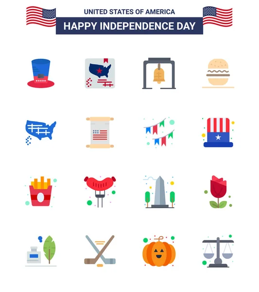 Ηπα Happy Independence Daypictogram Set Simple Flats States Ηπα Alert — Διανυσματικό Αρχείο
