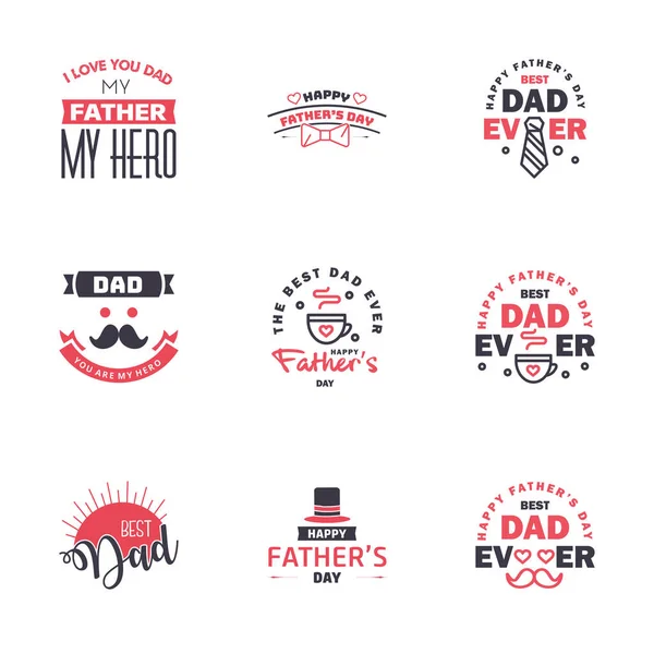 Love You Papa Card Design Happy Fathers Day Typography Collection — стоковий вектор