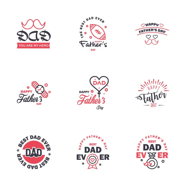 Happy Fathers Day Appreciation Vector Text Banner Arrière Plan Noir — Image vectorielle