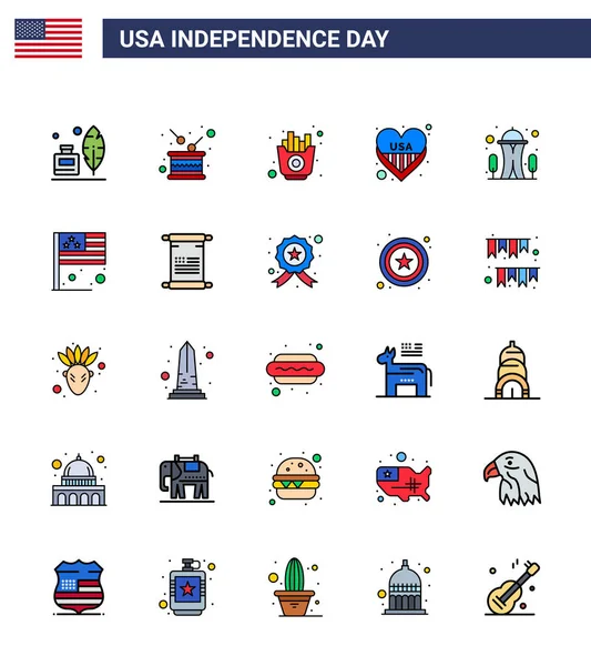 독립기념일 편성표와 과같은 상징들 미국의 Vector Design Elements — 스톡 벡터