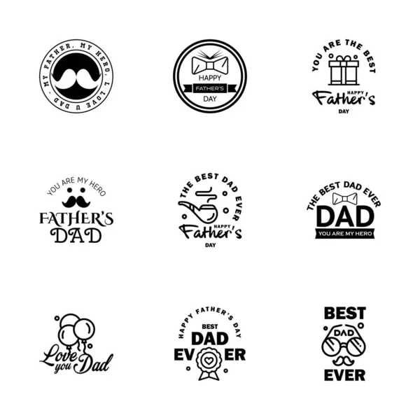 Love You Papa Card Design Happy Fathers Day Typography Collection — Vector de stock