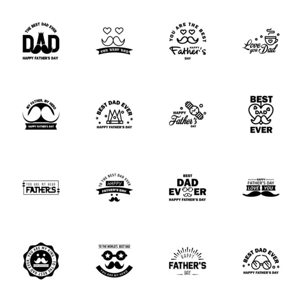 Happy Father Day Black Vintage Czcionka Typu Retro Ilustrator Eps10 — Wektor stockowy