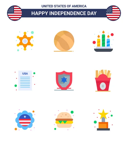 Stock Vector Icon Pack American Day Line Signs Symbols Frise — Διανυσματικό Αρχείο