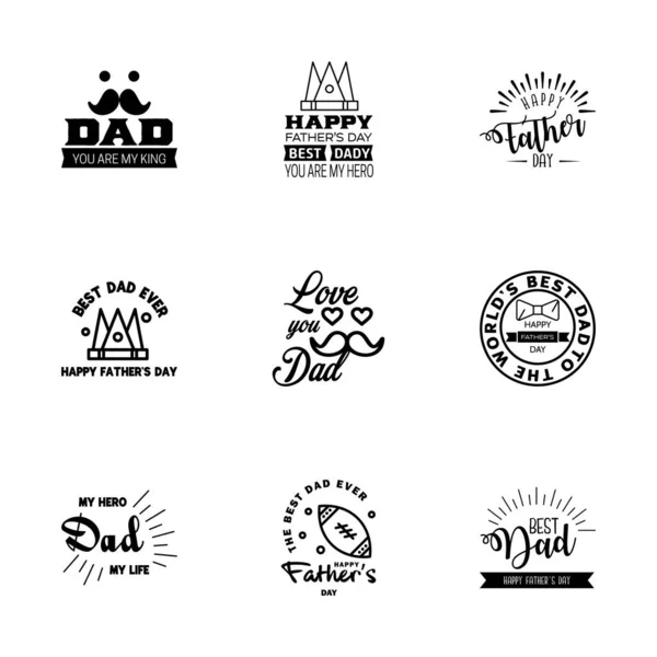 Счастливого Дня Отца Black Typography Fathers Day Background Design Fathers — стоковый вектор