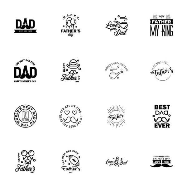 Счастливого Дня Отца Black Typography Fathers Day Background Design Fathers — стоковый вектор