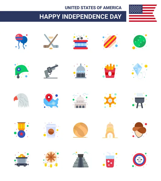 Creative Usa Icons Modern Independence Signs 4Th July Symbols United — Stock Vector