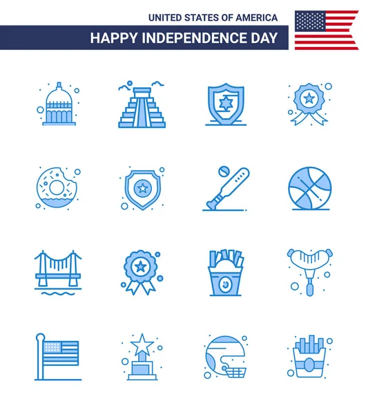 Groupe Blues Set Independence Day United States America Tels Que — Image vectorielle