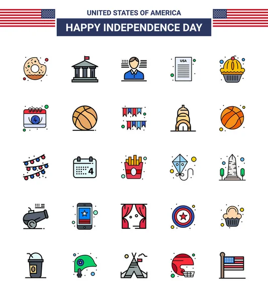 Creative Usa Icons Modern Independence Signs 4Th July Symbols Cake — 스톡 벡터