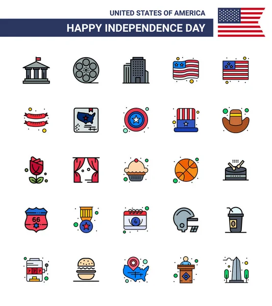 Creative Usa Icons Modern Independence Signs 4Th July Symbols American — 스톡 벡터