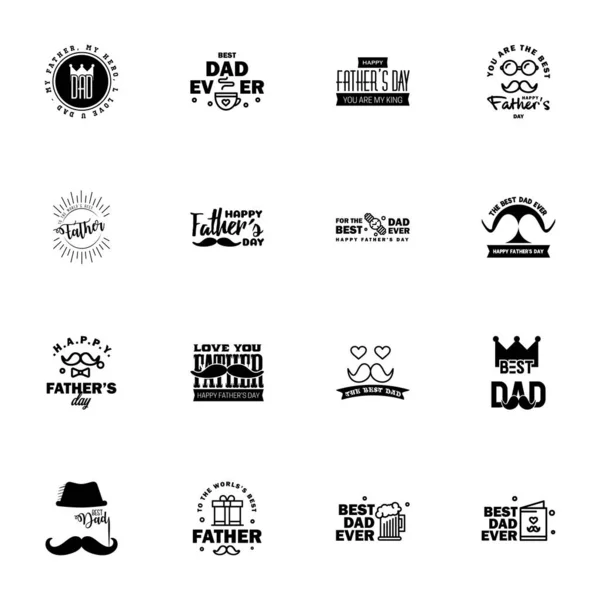 Happy Fathers Day Black Vintage Retro Type Font Ilustrador Eps10 — Vetor de Stock