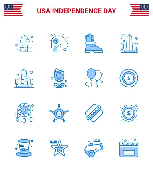 Blaue Zeichen Für Den Unabhängigkeitstag Der Usa Imerican Washington Shose — Stockvektor