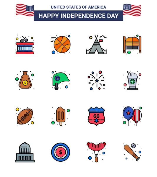 독립기념일 야영지 소환장 Usa Day Vector Design Elements — 스톡 벡터