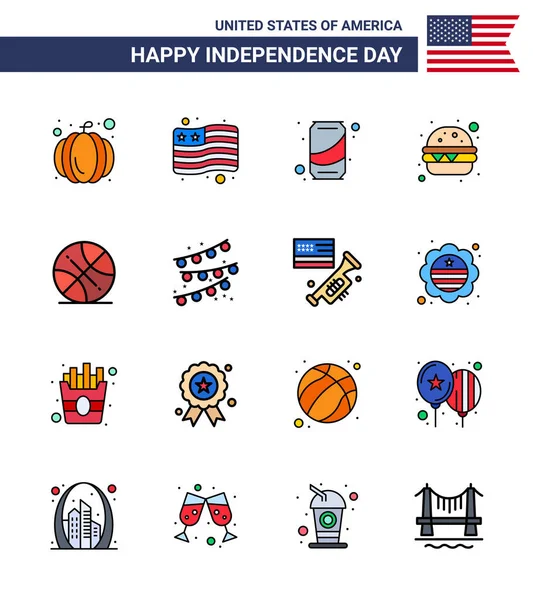 독립기념일 스포츠 Editable Usa Day Vector Design Elements — 스톡 벡터