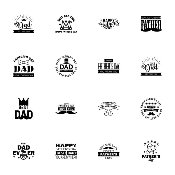 Happy Fathers Day Black Vintage Retro Type Font Illustrator Eps10 — Stock Vector