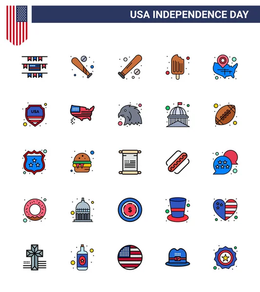 Creative Usa Icons Modern Independence Signs 4Th July Symbols Security — 스톡 벡터