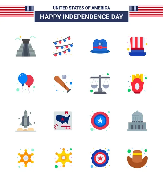 Kreative Usa Symbole Moderne Unabhängigkeitszeichen Und Juli Symbole Der Partei — Stockvektor