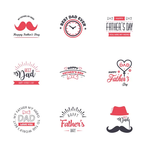 Happy Fathers Dzień Czarny Różowy Holiday Hand Lettering Podstawowe Wykonawcze — Wektor stockowy