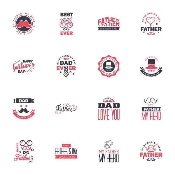 Love You Papa Card Design Happy Fathers Day Collezione Tipografica — Vettoriale Stock