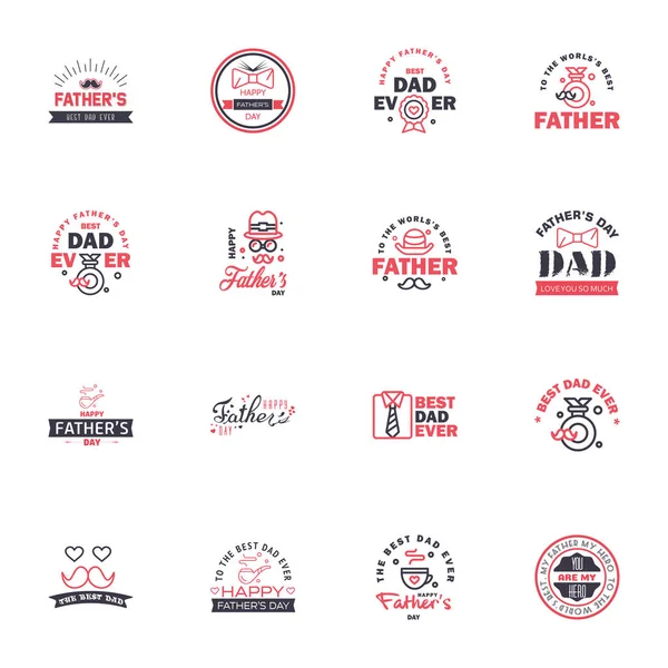 Happy Fathers Day Appreciation Vector Text Banner Black Pink Background — Stock Vector