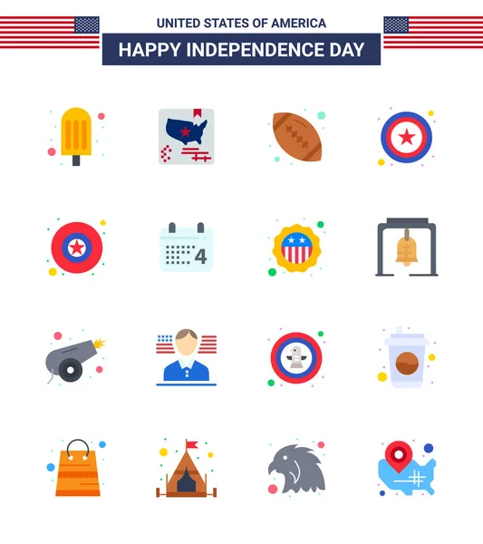 Juli Usa Happy Independence Day Icon Symbols Gruppe Von Modern — Stockvektor