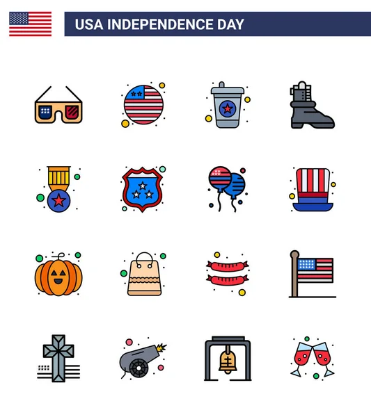 Creative Usa Icons Modern Independence Signs 4Th July Symbols American — 스톡 벡터