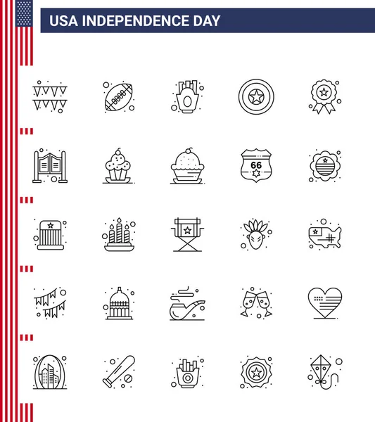 Kreative Usa Symbole Moderne Unabhängigkeitszeichen Und Juli Symbole Der Saloon — Stockvektor