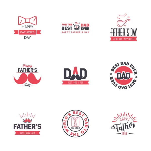 Boldog Apák Napja Fekete Rózsaszín Vektortipográfia Szüreti Betű Apák Napi — Stock Vector