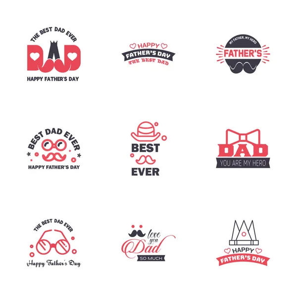 Love You Papa Card Design Happy Fathers Day Typography Collection — стоковий вектор