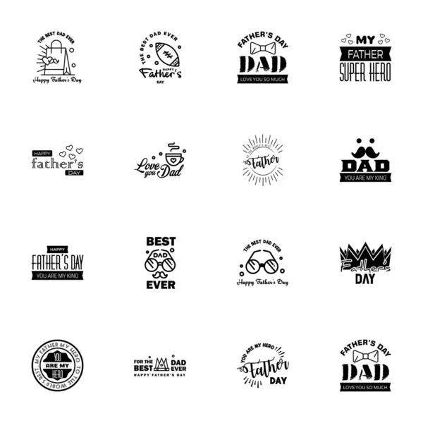 Happy Fathers Day Black Vintage Retro Type Font Ilustrador Eps10 — Vetor de Stock