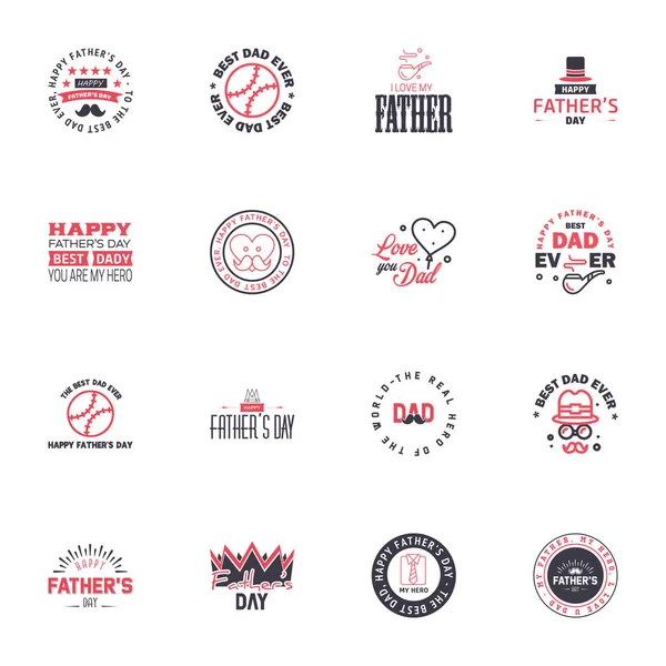 Szczęśliwego Dnia Ojca Czarno Różowa Typografia Dzień Ojców Projekt Tła — Wektor stockowy