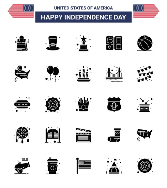 Creative Usa Icons Modern Independence Signs 4Th July Symbols American — Stock Vector