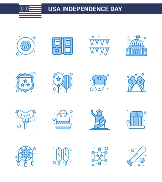 Stock Vector Icon Pack Von American Day Line Zeichen Und — Stockvektor