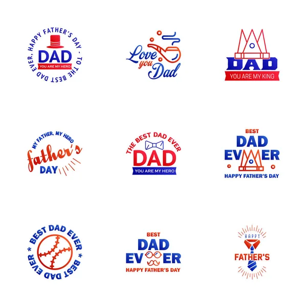 Love You Papa Card Design Happy Fathers Day Typography Collection — Vector de stock