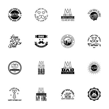 Baba kümesi 16. gün Siyah tasarım elementleri Düzenlenebilir Vektör Tasarım Elemanları