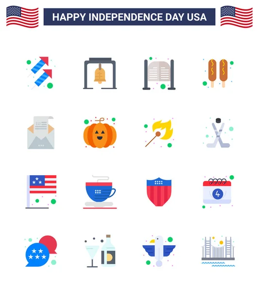Groupe Appartements Pour Jour Indépendance Des États Unis Amérique Tels — Image vectorielle