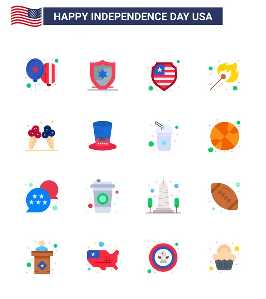 Big Pack Usa Happy Independence Day Usa Vector Flats Editable — Stock Vector