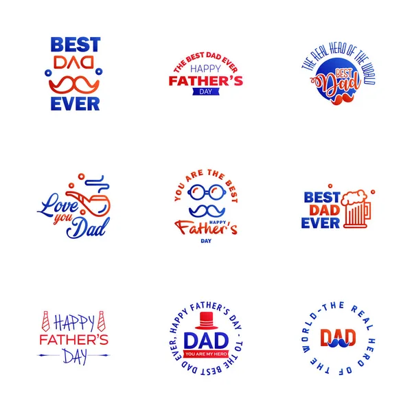 Love You Papa Card Design Happy Fathers Day Typografia Collection — Wektor stockowy