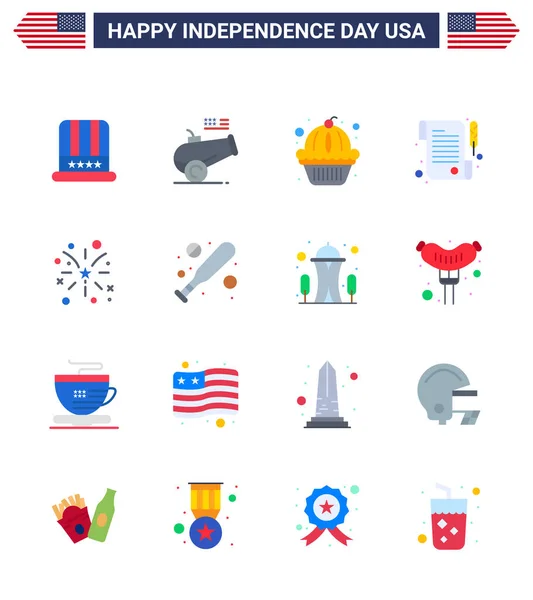 Creative Usa Icons Modern Independence Signs 4Th July Symbols American — Stock Vector