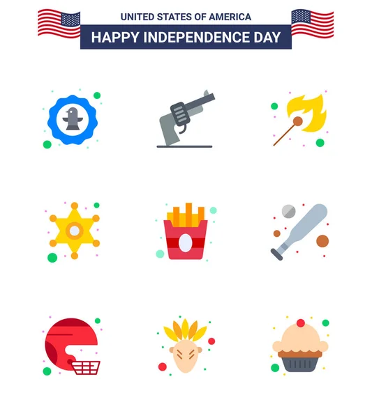 Creative Usa Icons Modern Independence Signs 4Th July Symbols Fast — 스톡 벡터