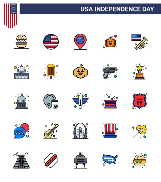 Creative Usa Icons Modern Independence Signs 4Th July Symbols Laud — 스톡 벡터