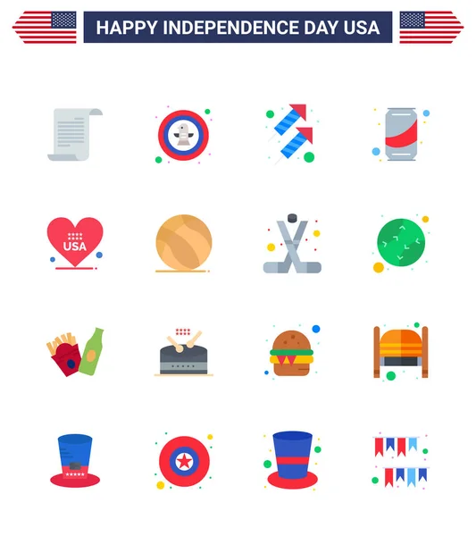 독립기념일 관련된 창조적 독립기념일 Editable Usa Day Vector Design Elements — 스톡 벡터