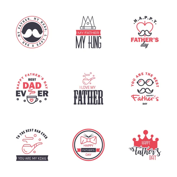 Happy Fathers Day Appreciation Vector Text Banner Sfondo Nero Rosa — Vettoriale Stock