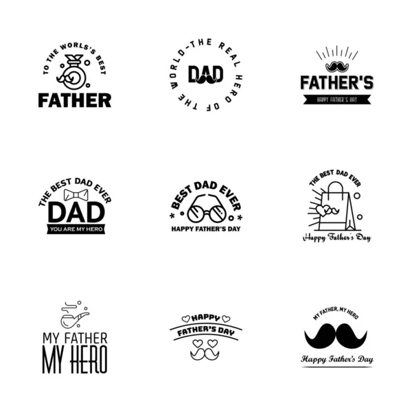 Joyeuse Fête Des Pères Noir Typographie Fathers Day Background Design — Image vectorielle